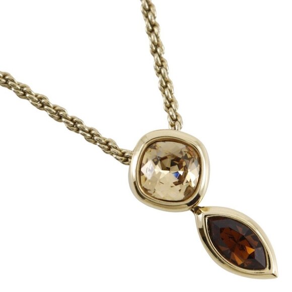 Dior Colored stone Necklace vintage Plated Gold 12.9g Women - Picture 2 of 8
